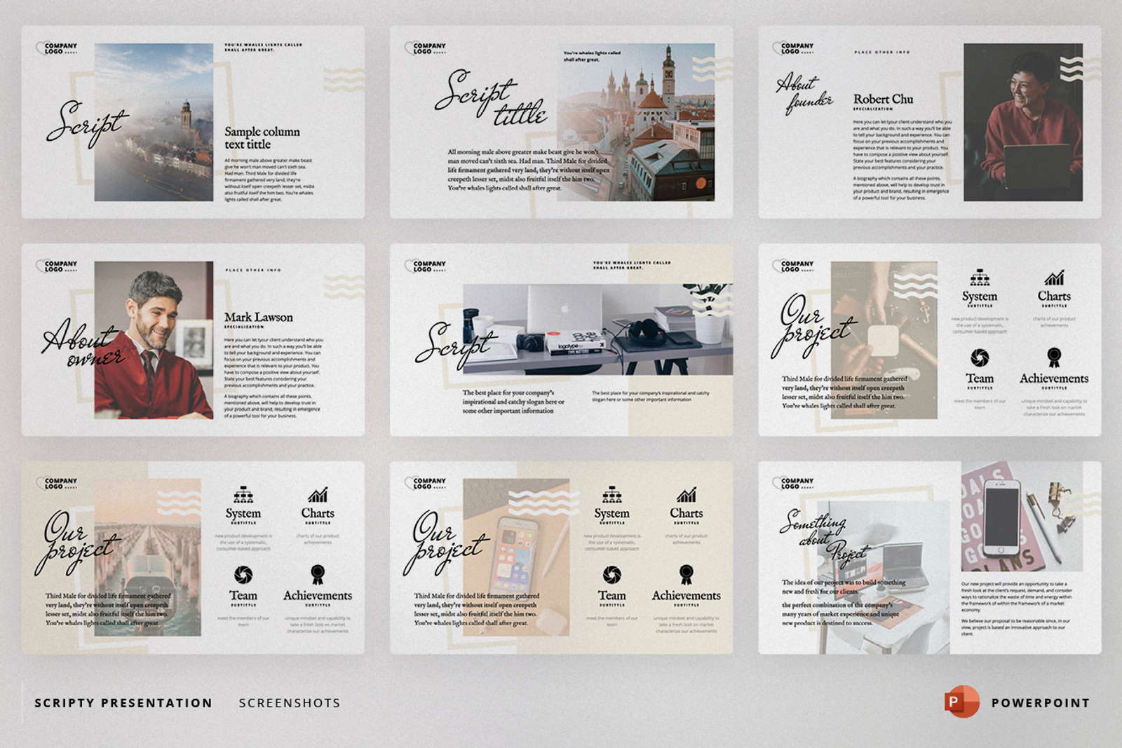 Scripty Presentation PowerPoint template - TemplateMonster
