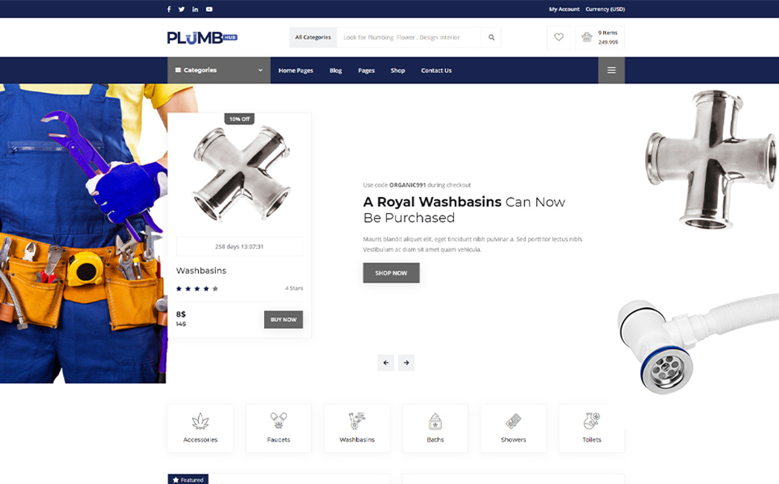 Plumbing Hub Modern Plumbing Shop And Accessories site Template