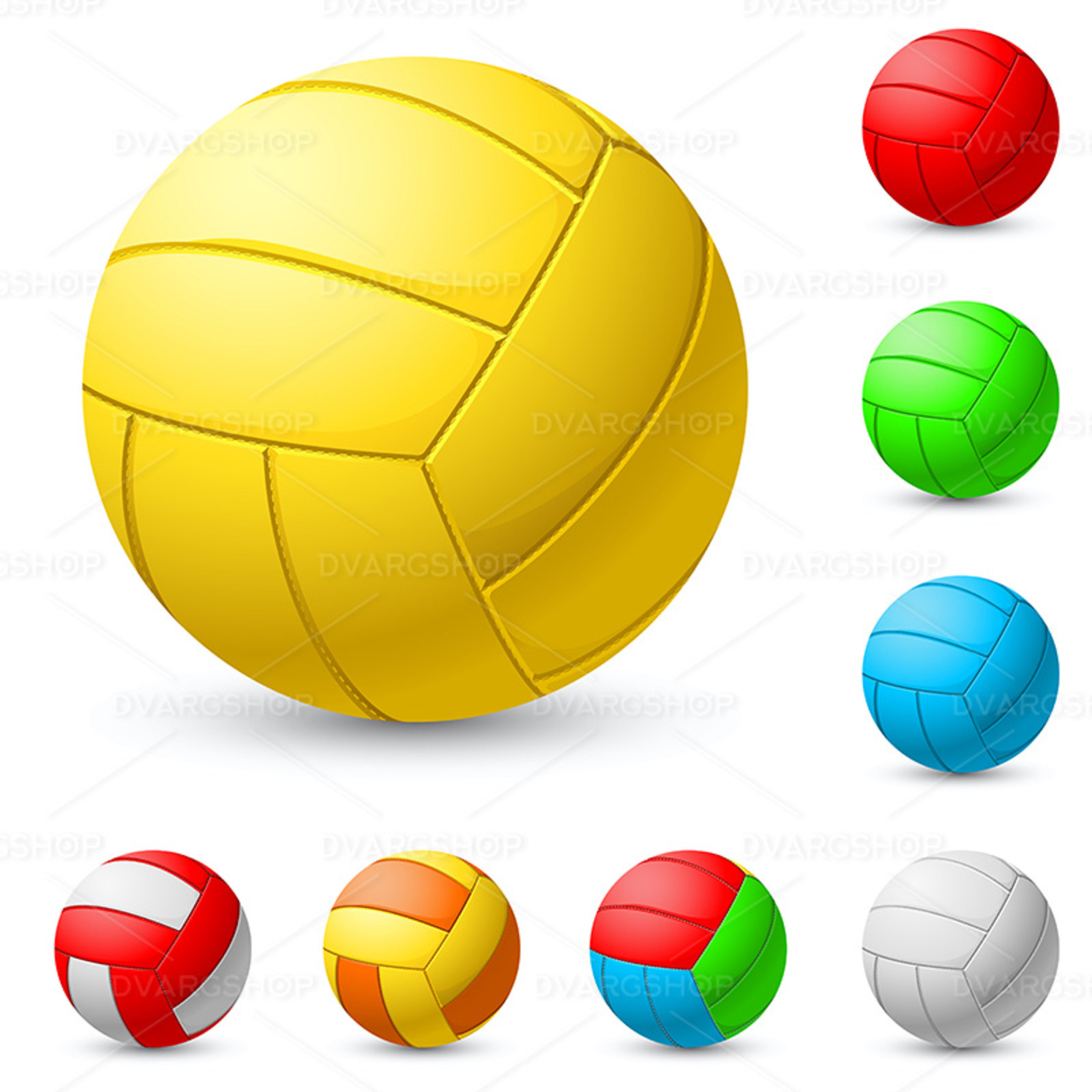 Realistic Volleyball in Different Colors Vector Image