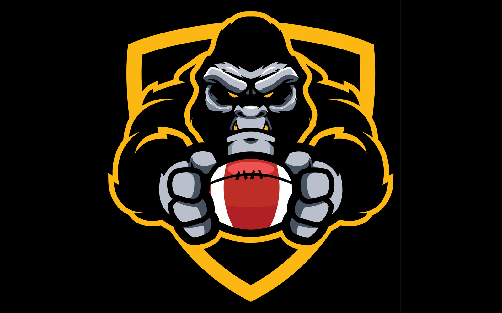 Gorilla American Football Mascot Illustration