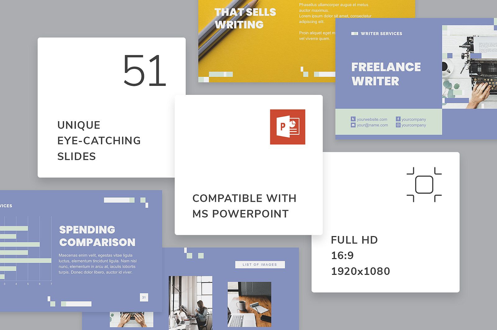 Freelance Writer Presentation PowerPoint template
