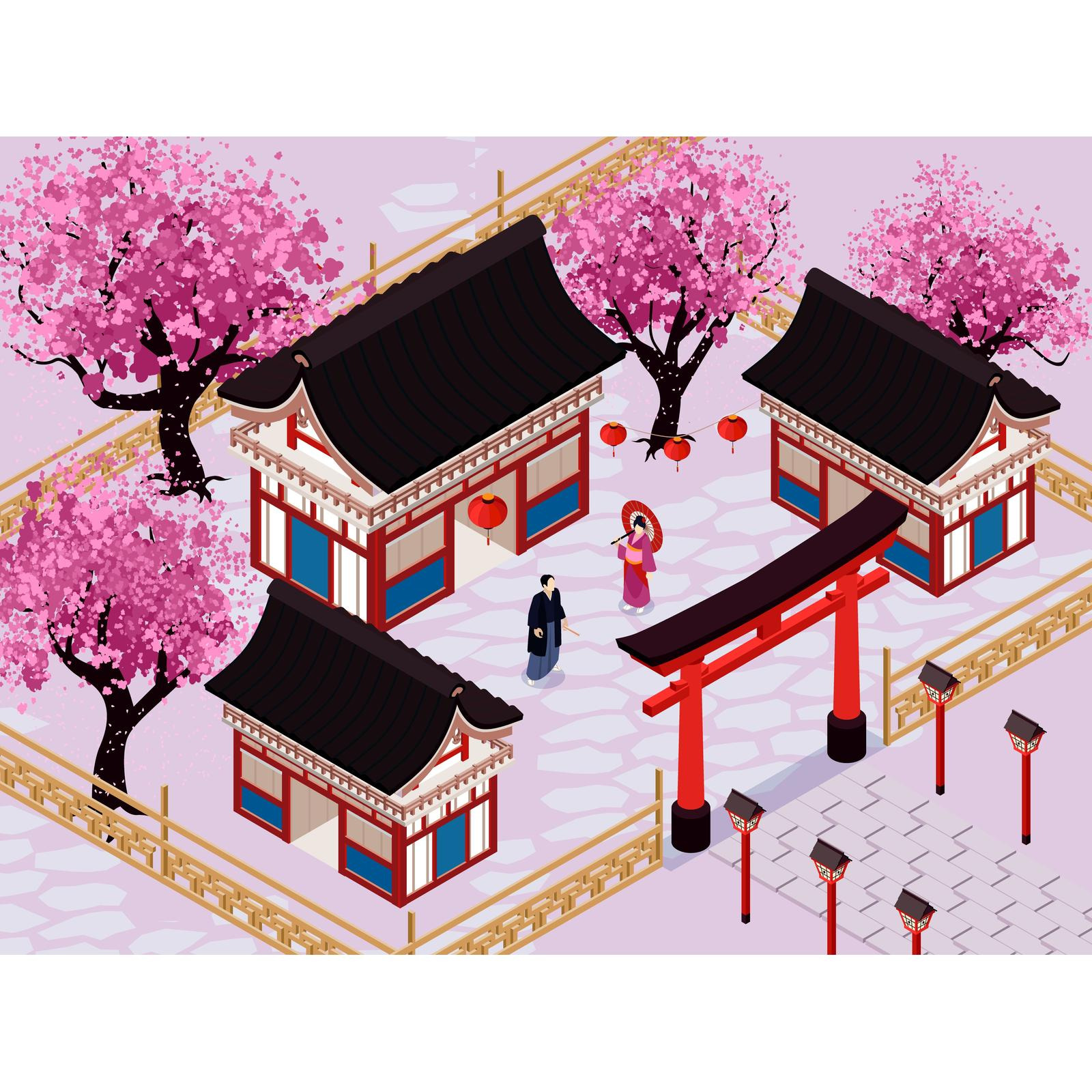Isometric Japan Illustration 210203201 Vector Illustration Concept