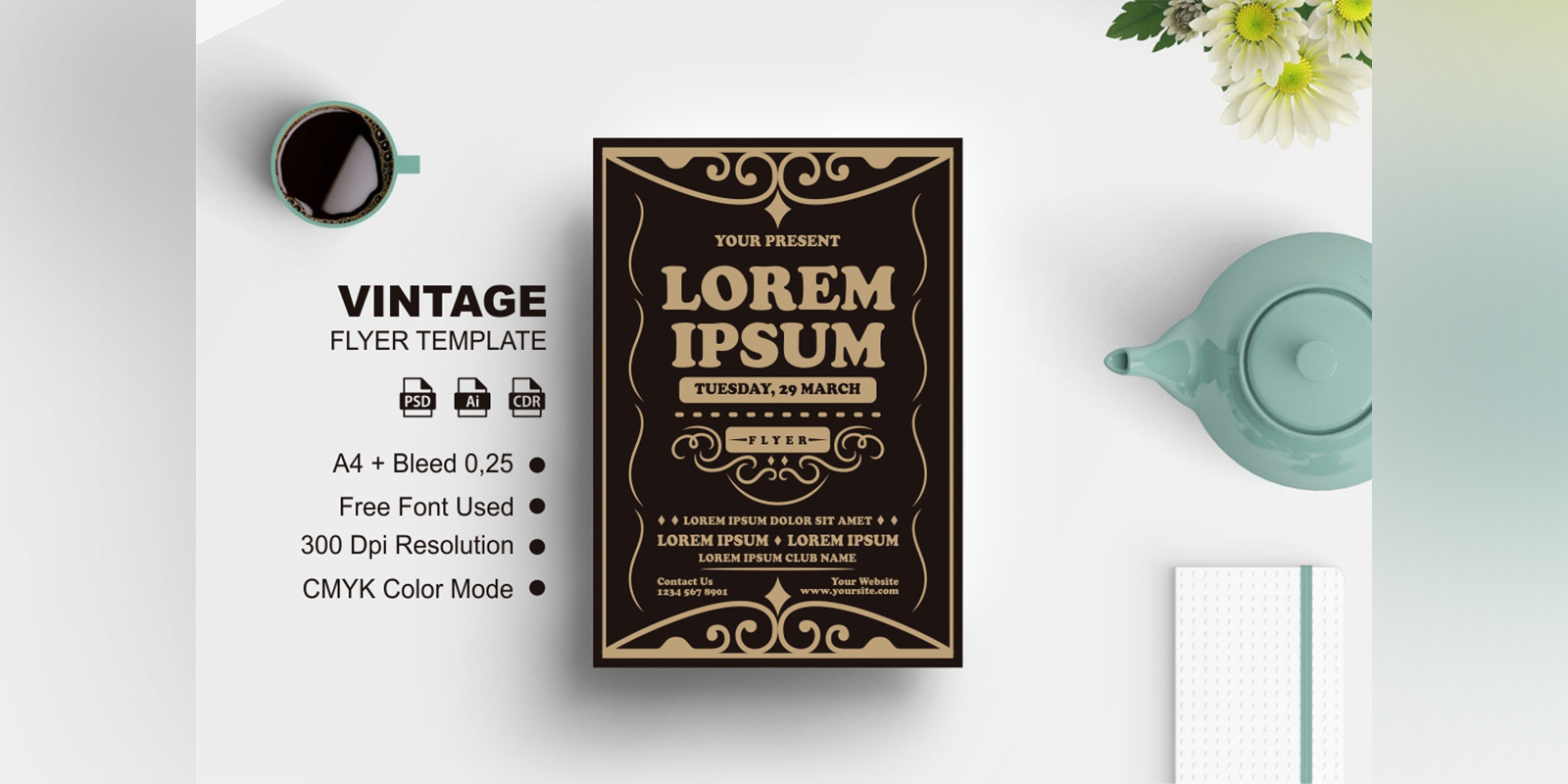 Vintage Style Flyer Template #277622 - TemplateMonster
