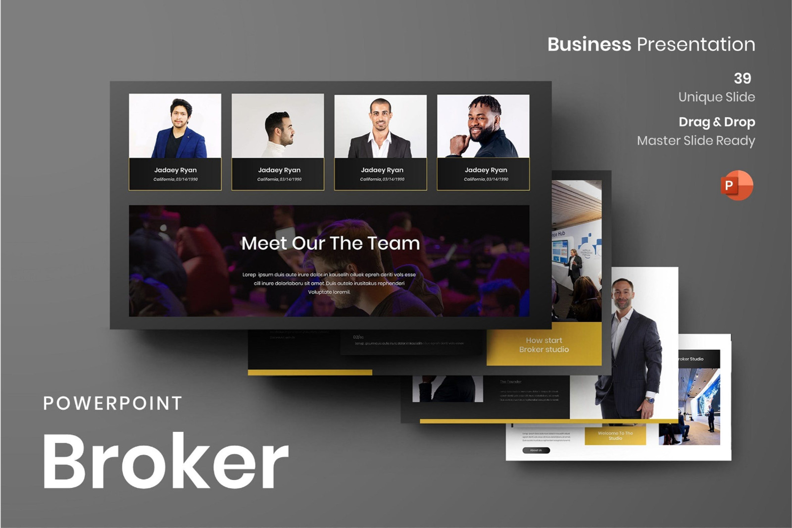 Broker Business PowerPoint Template TemplateMonster