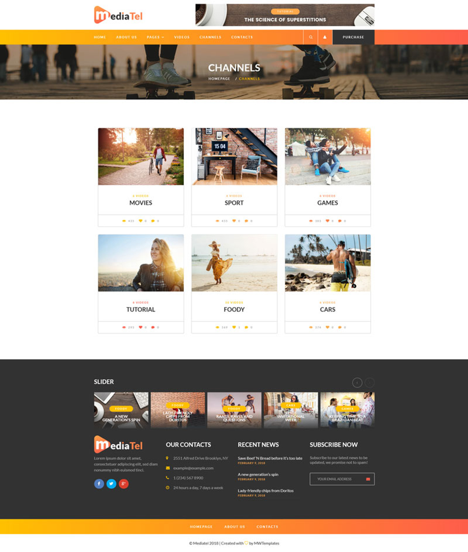 MediaTel - Youtube/Vimeo Video News Aggregator Magazine WordPress Theme