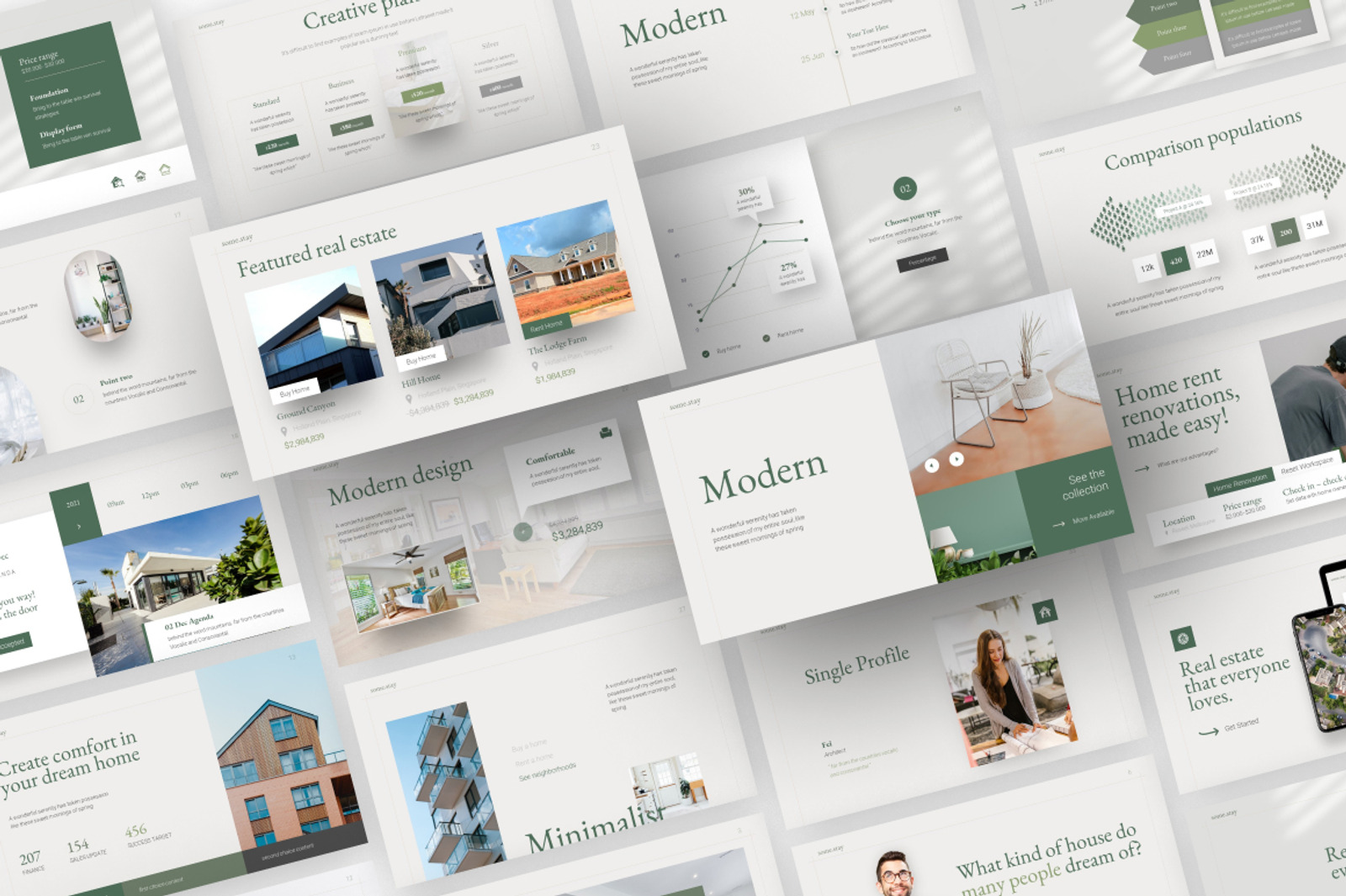 Somestay Minimalist Real Estate PowerPoint Template