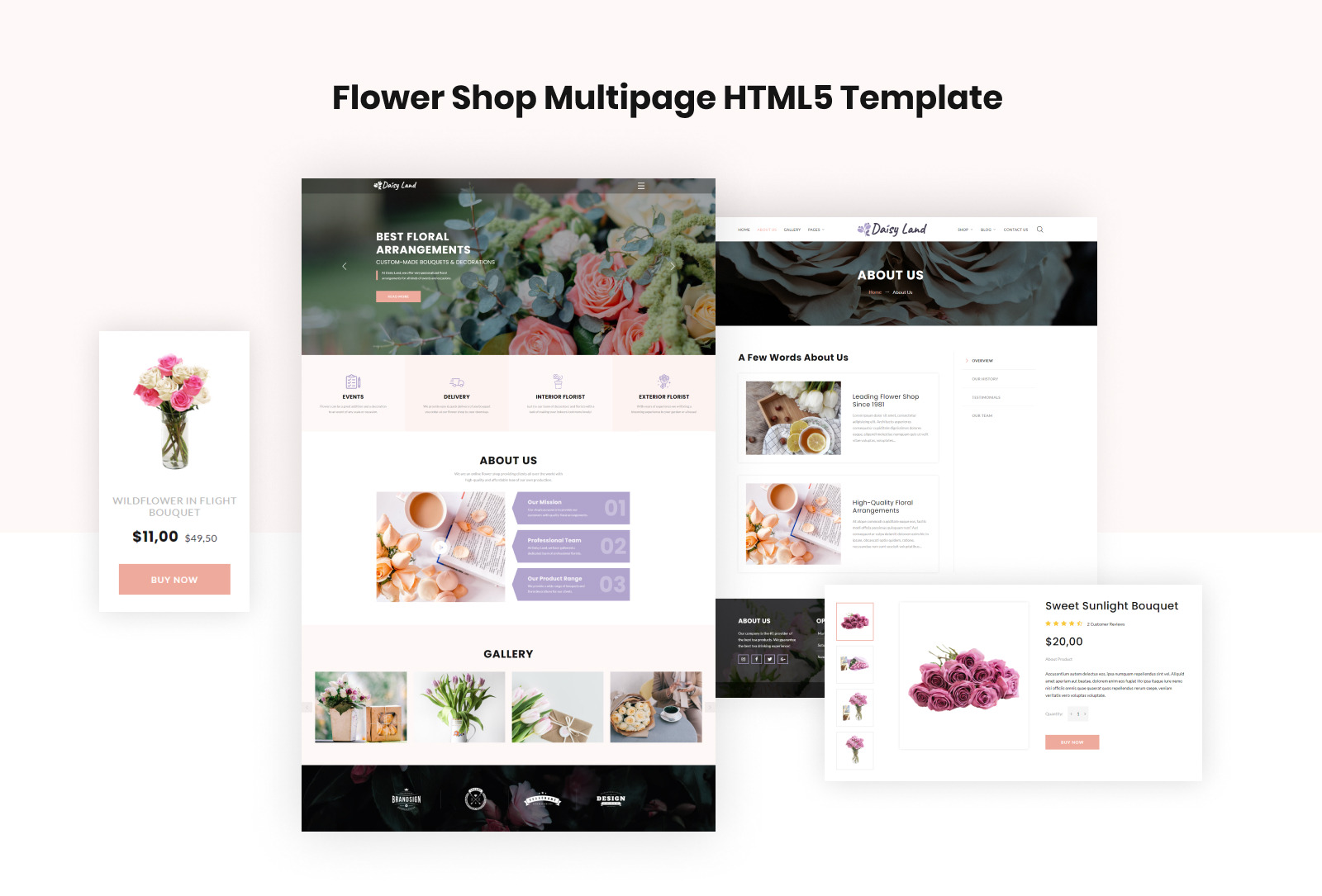 Florie - Flower Shop HTML5 Template #181946 - TemplateMonster