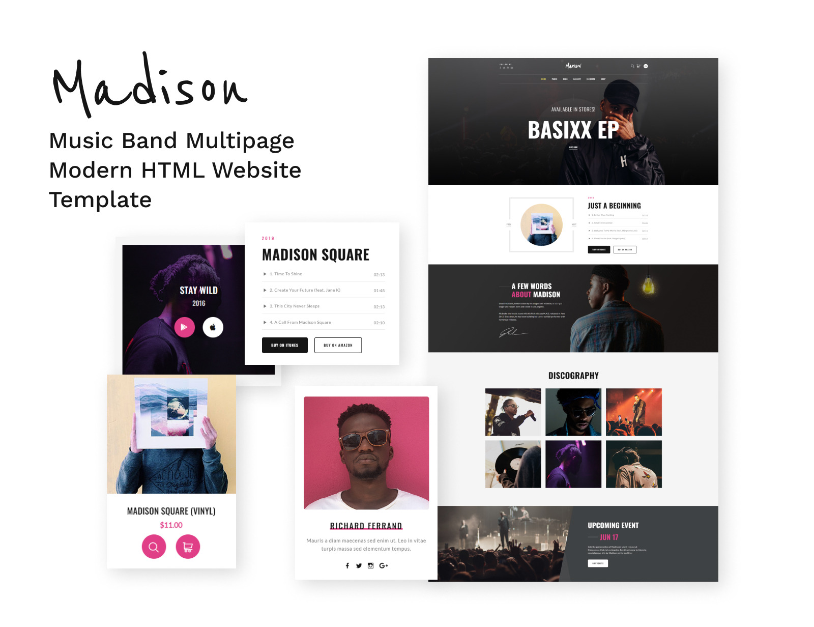 Madison - Singer Multipage HTML5 Website Template