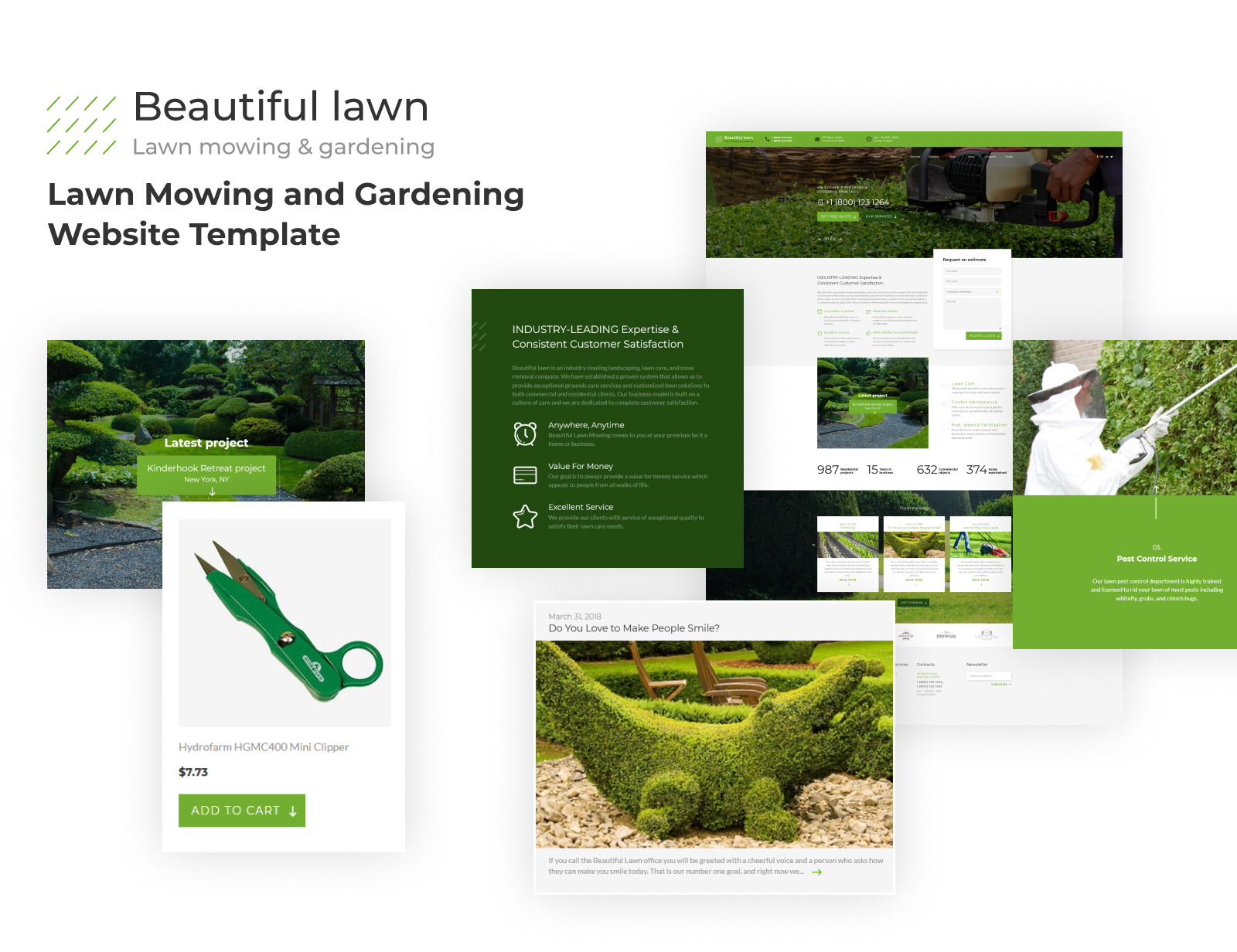 Beautiful Lawn - Lawn Moving And Gardening Website Template
