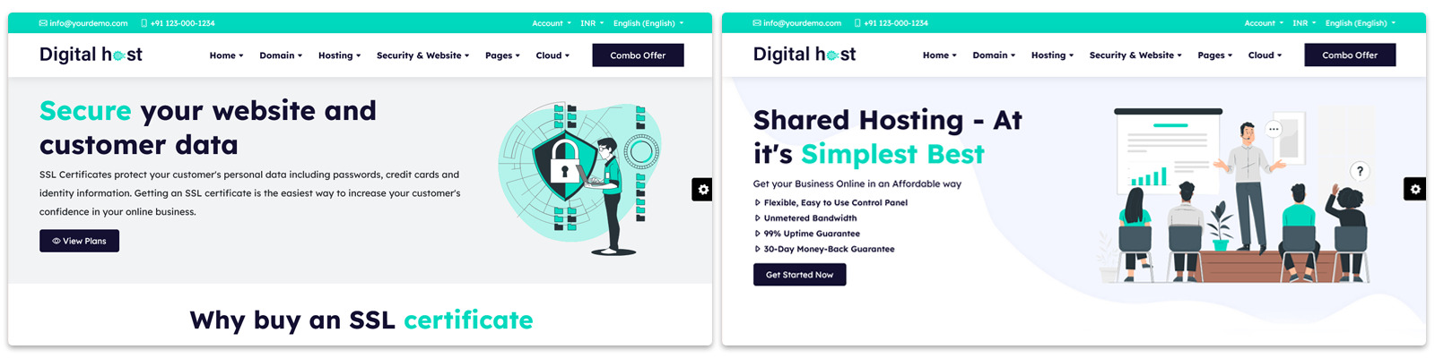 Digital Host HTML and WHMCS Theme #410432 - TemplateMonster