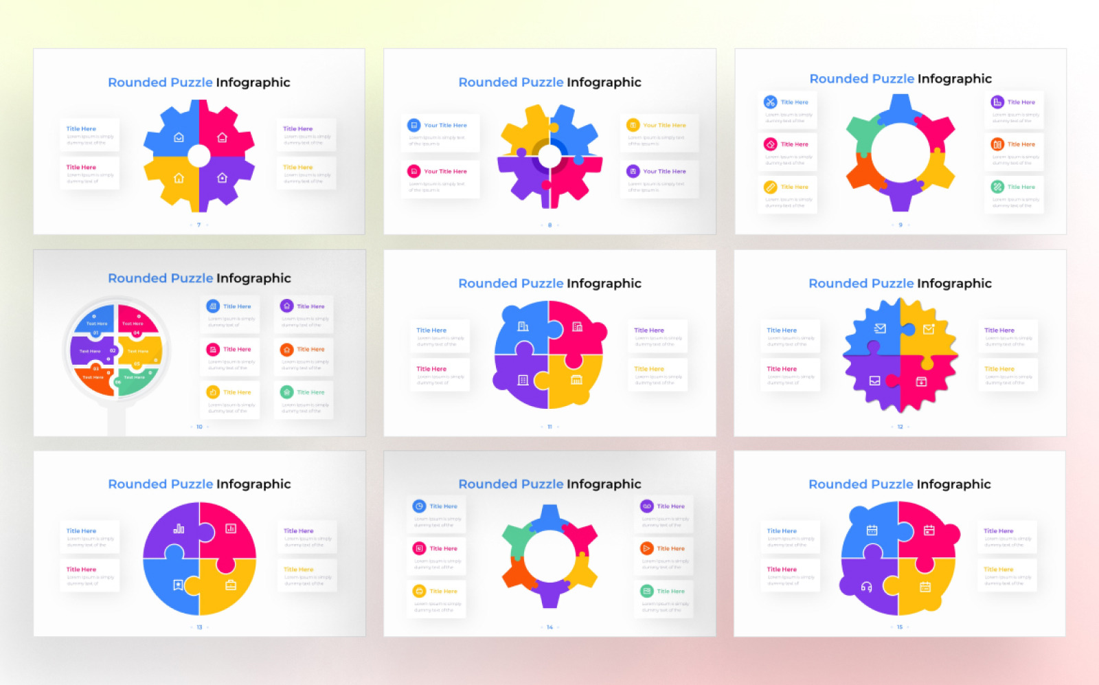 Rounded Puzzle PowerPoint - Infographic Template