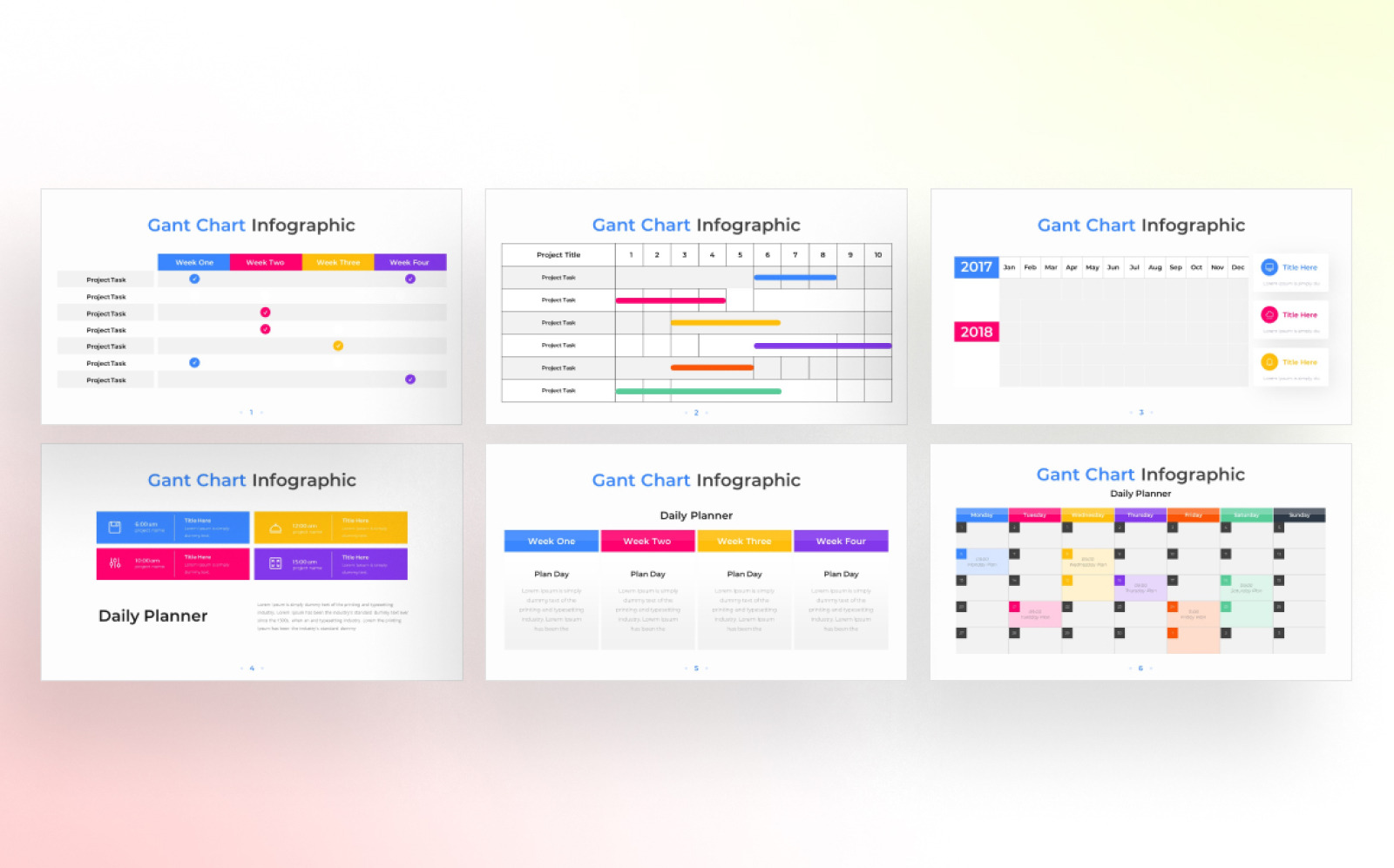 Gantt Chart PowerPoint Infographic Template - TemplateMonster