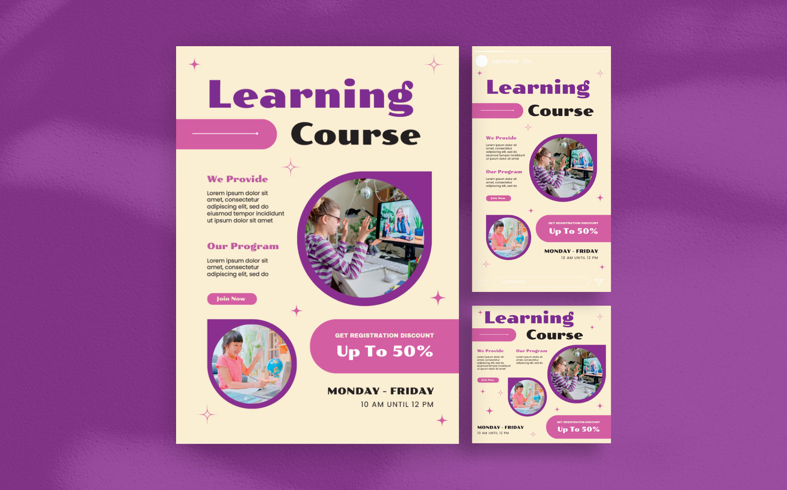 Program Learning Course Flyer Template - TemplateMonster