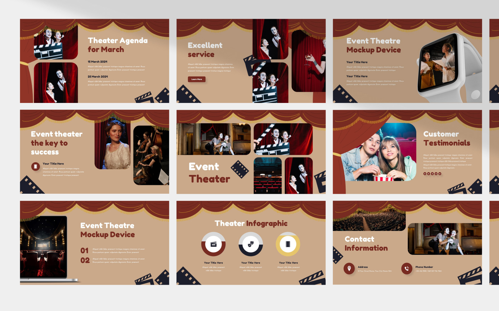 Retro Theater PowerPoint Template #397311 - TemplateMonster
