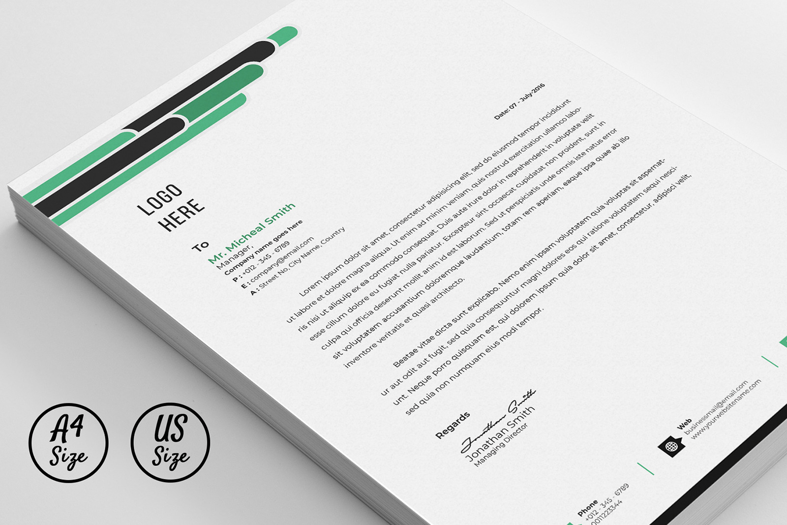 Modelo de papel timbrado Word Apple Pages Format