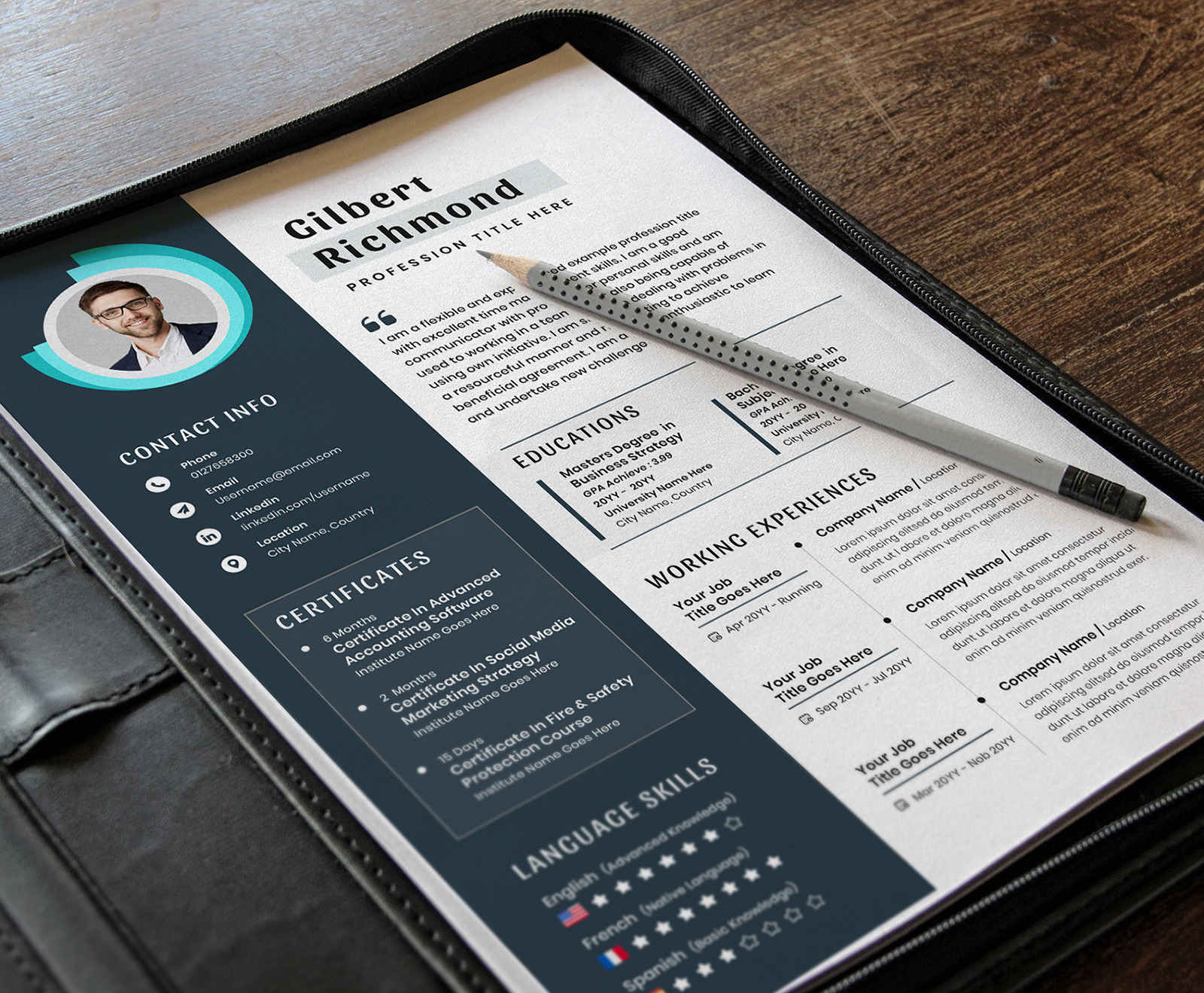 Modern & Creative Editable Resume Cv Template With Word Apple Pages Format
