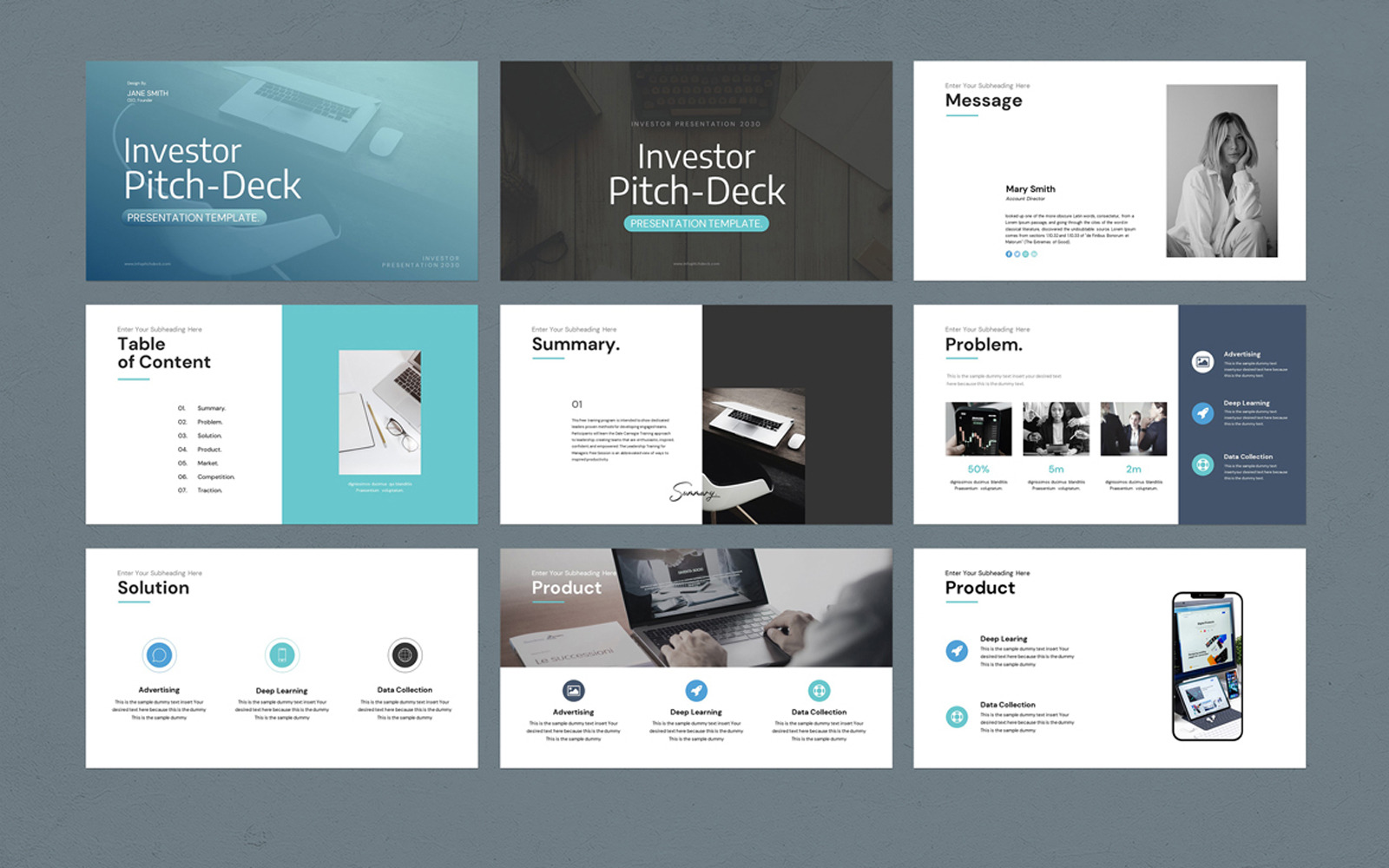 Investor Pitch Deck PowerPoint presentation template