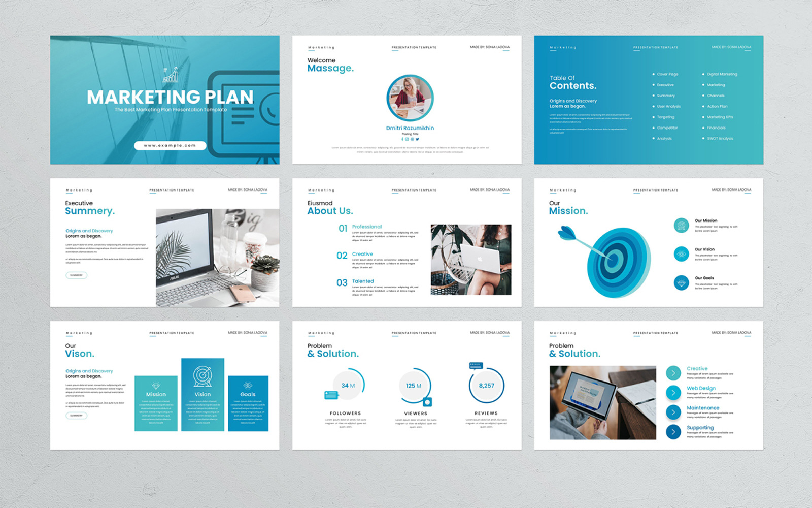 Marketing Plan PowerPoint Layout Template - TemplateMonster