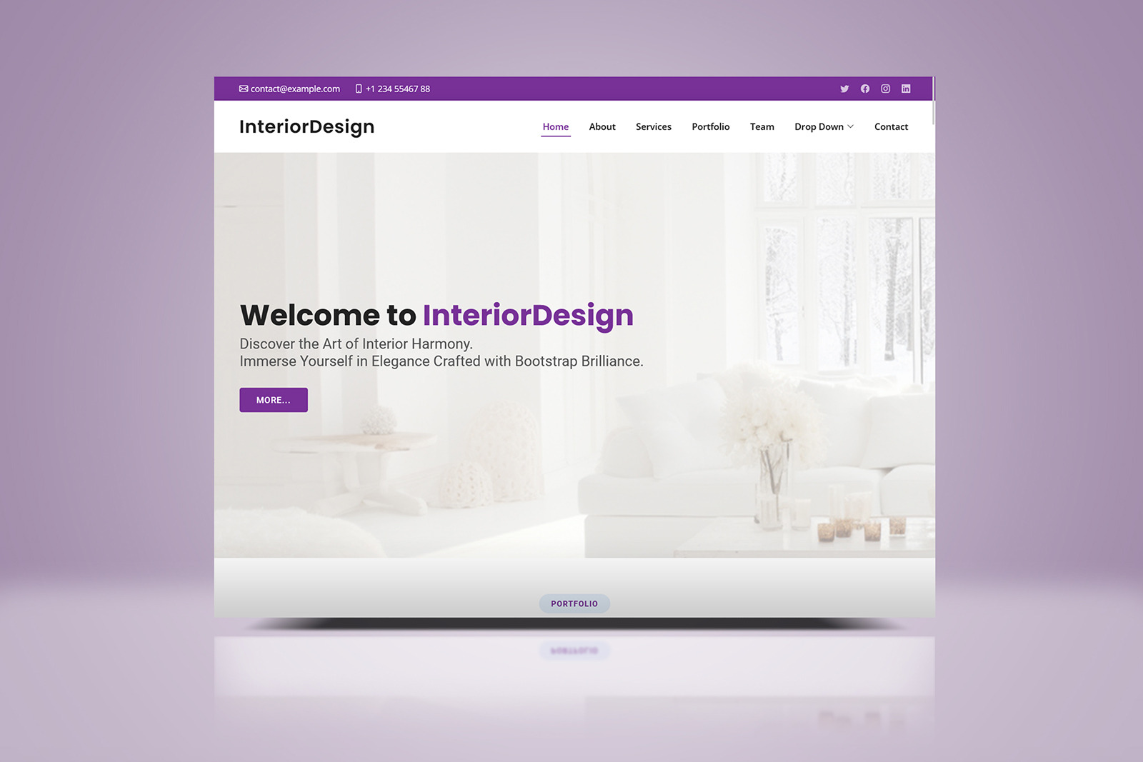 InteriorDesign Bootstrap HTML Landing Template