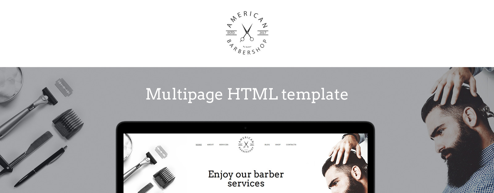 Free Barber Shop Responsive Multipage Website Template