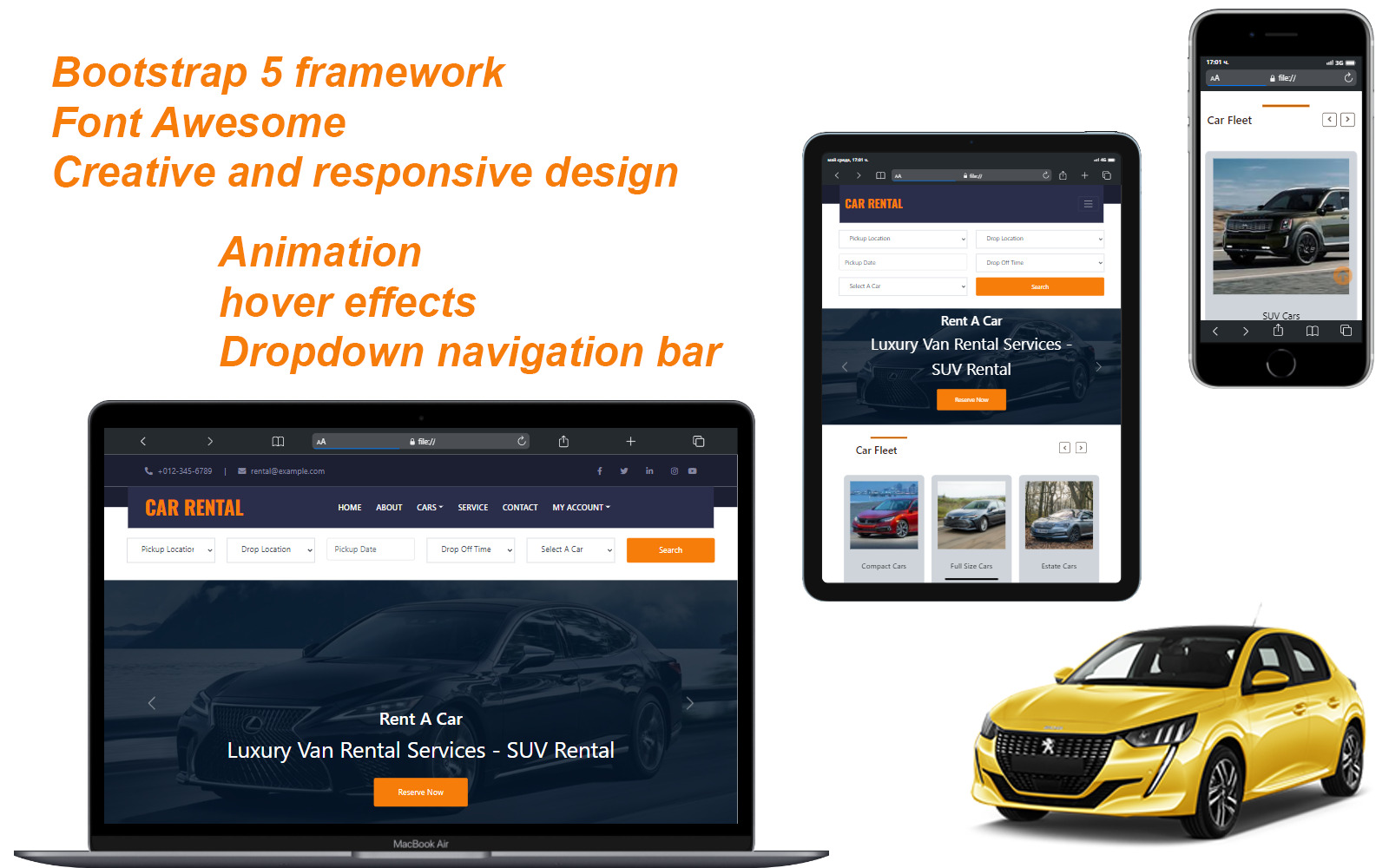 Car Rental Responsive HTML Bootstrap Template