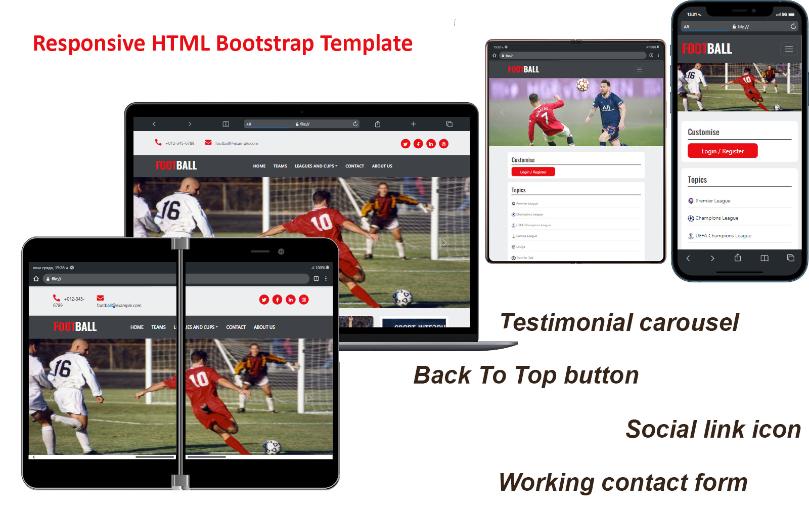 Football Templates - Responsive HTML Bootstrap Template