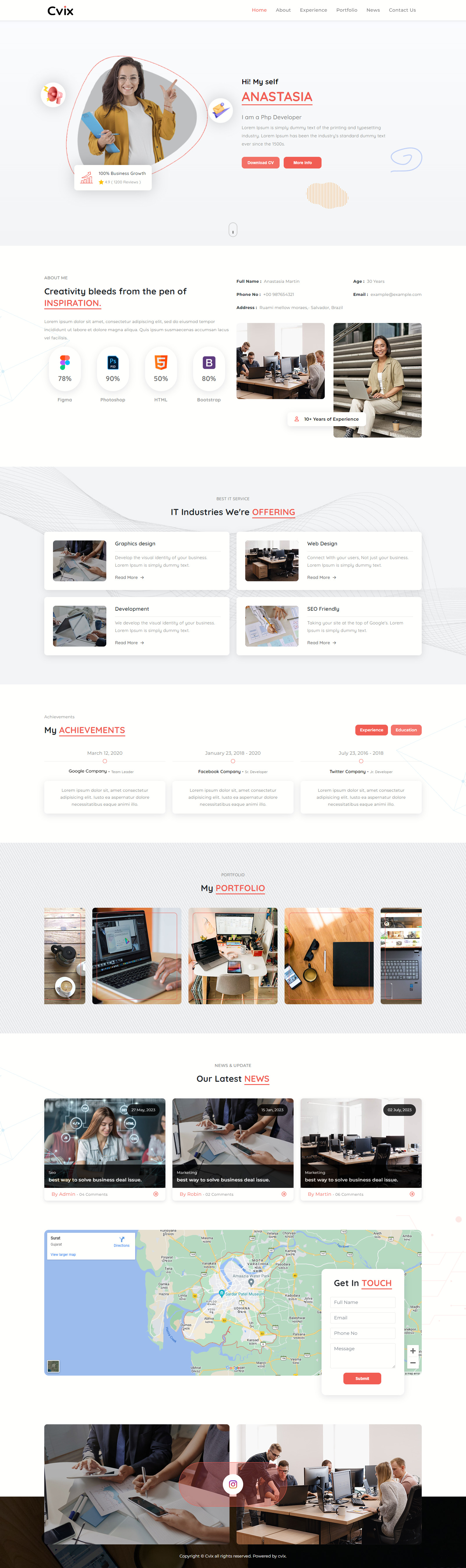 Cvix - Personal Portfolio HTML Template - TemplateMonster