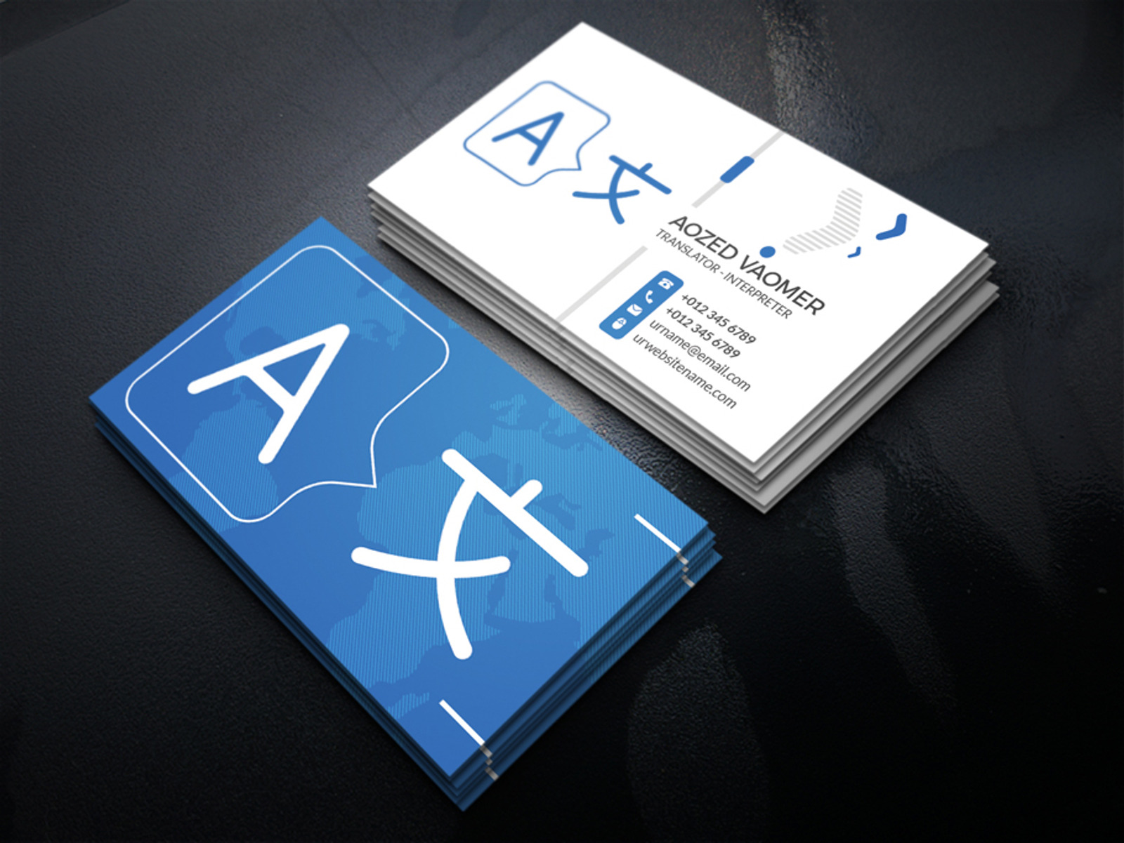 Modello di biglietto da visita del traduttore