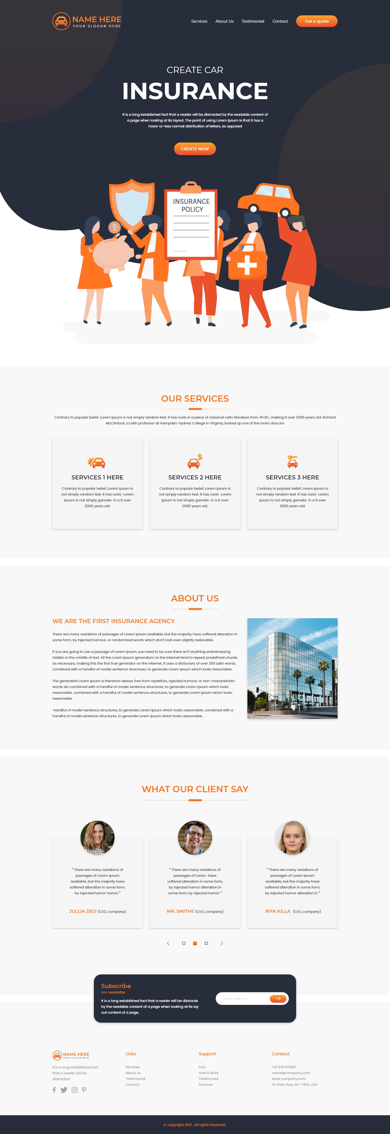 Insu – Car Insurance One Page HTML5 Template
