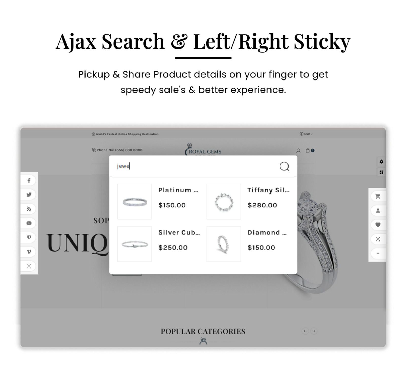 Royal Gems Jewelry and Luxurious Multipurpose Sections Shopify 2.0 Theme