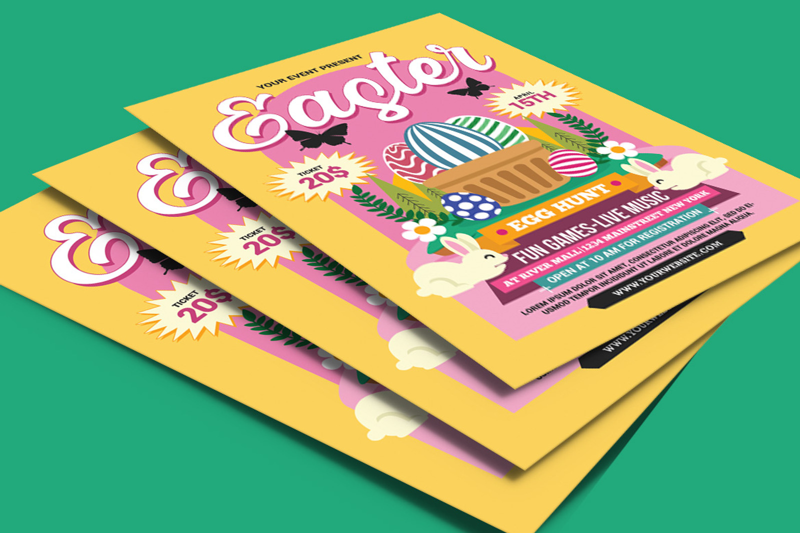 Easter Egg Hunt Flyer Template 4 326016 TemplateMonster