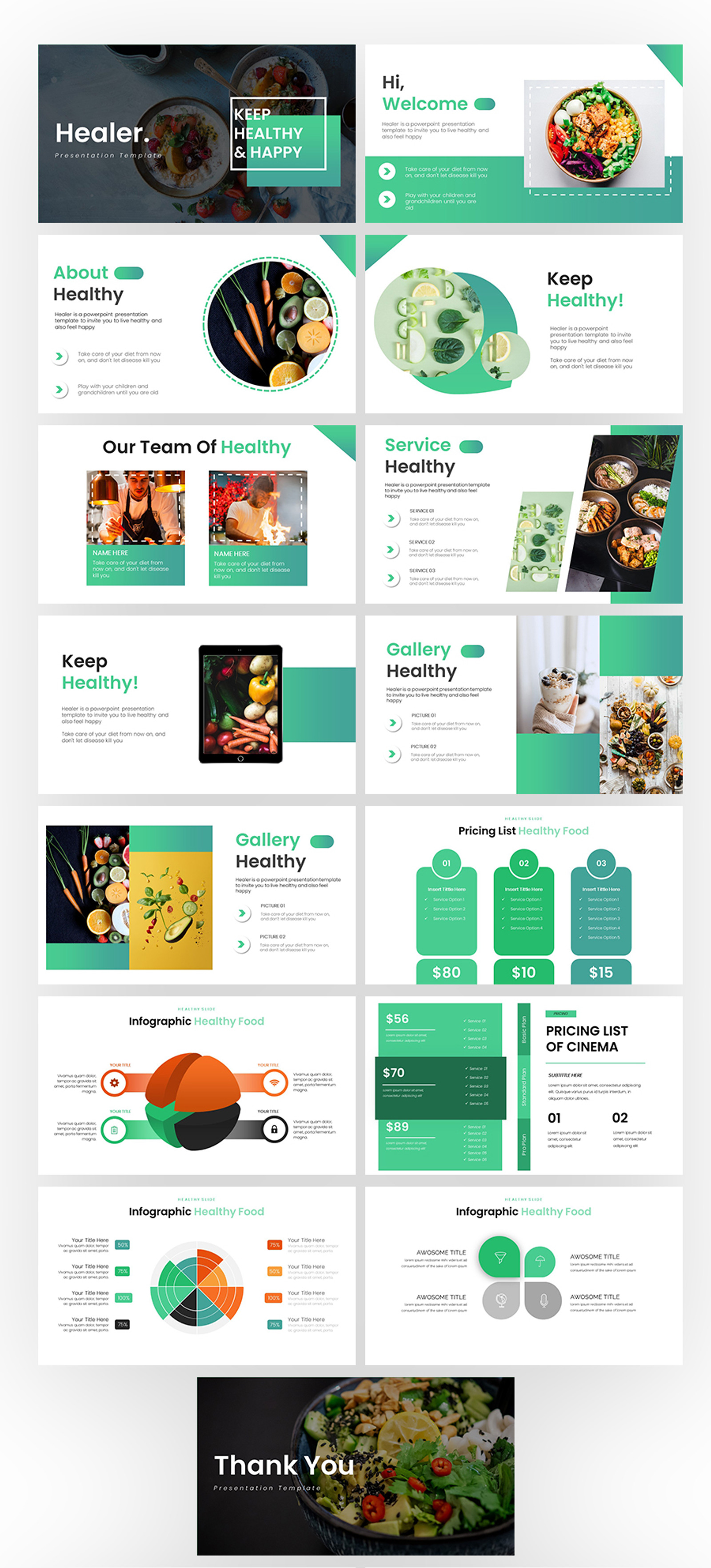 Healer - Healthy Food PowerPoint Template - TemplateMonster