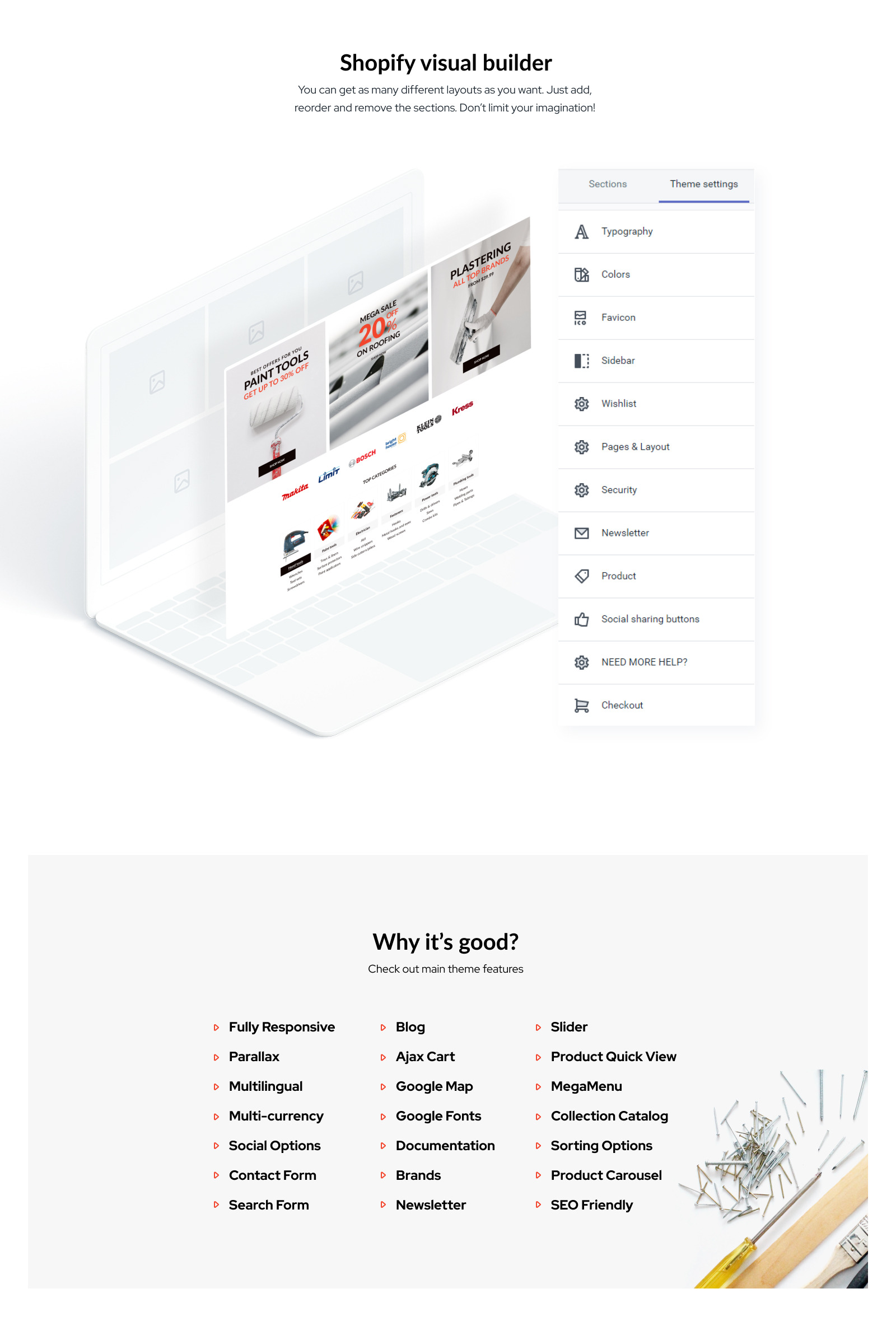 Shopify Building Items Multifly Construction, Shopify Building Materials Theme