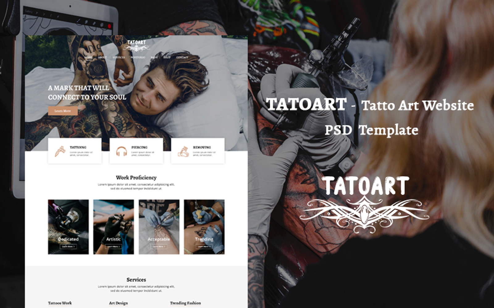 TATOART Tatto Art Website PSD Template TemplateMonster