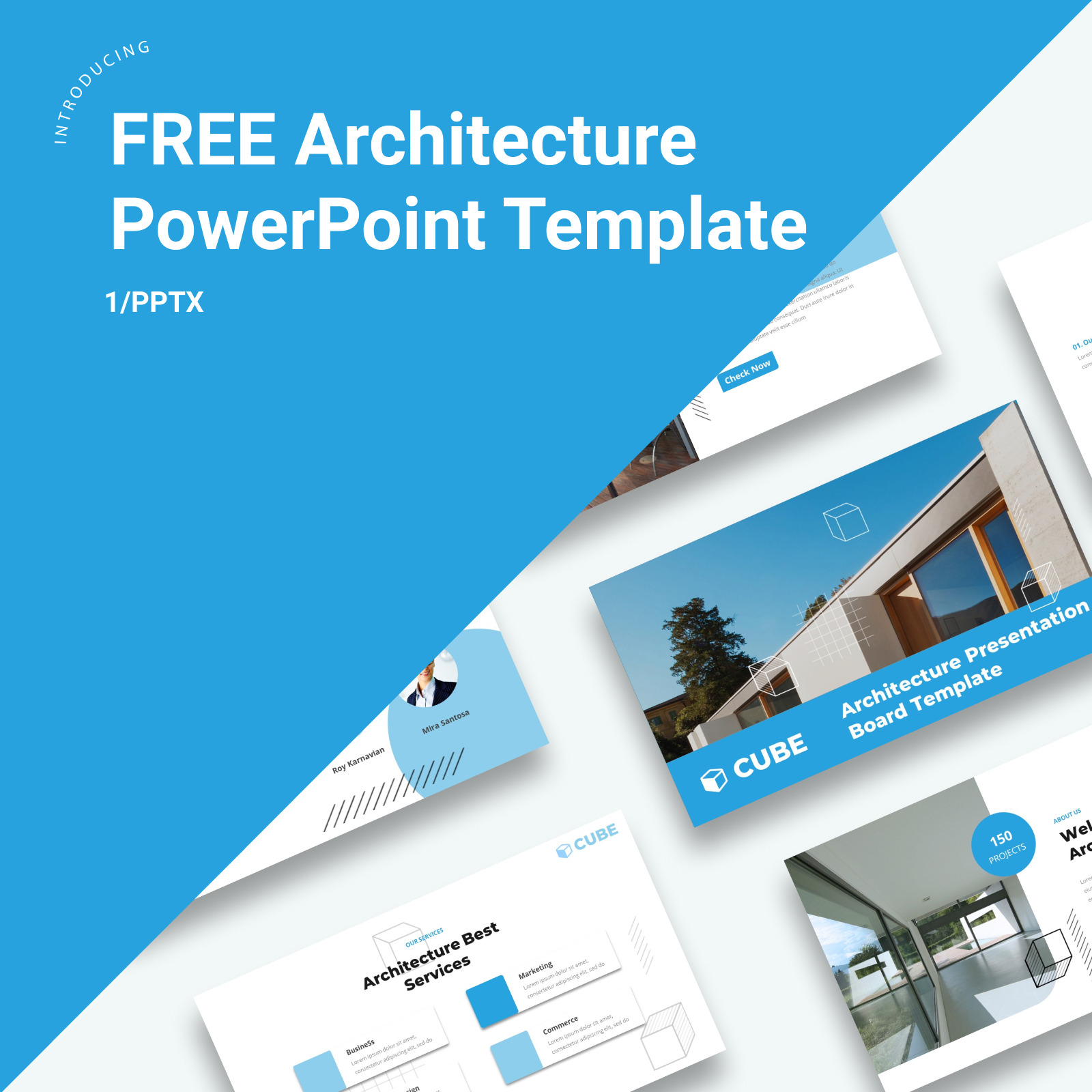 Modèle PowerPoint de tableau de présentation d'architecture gratuit