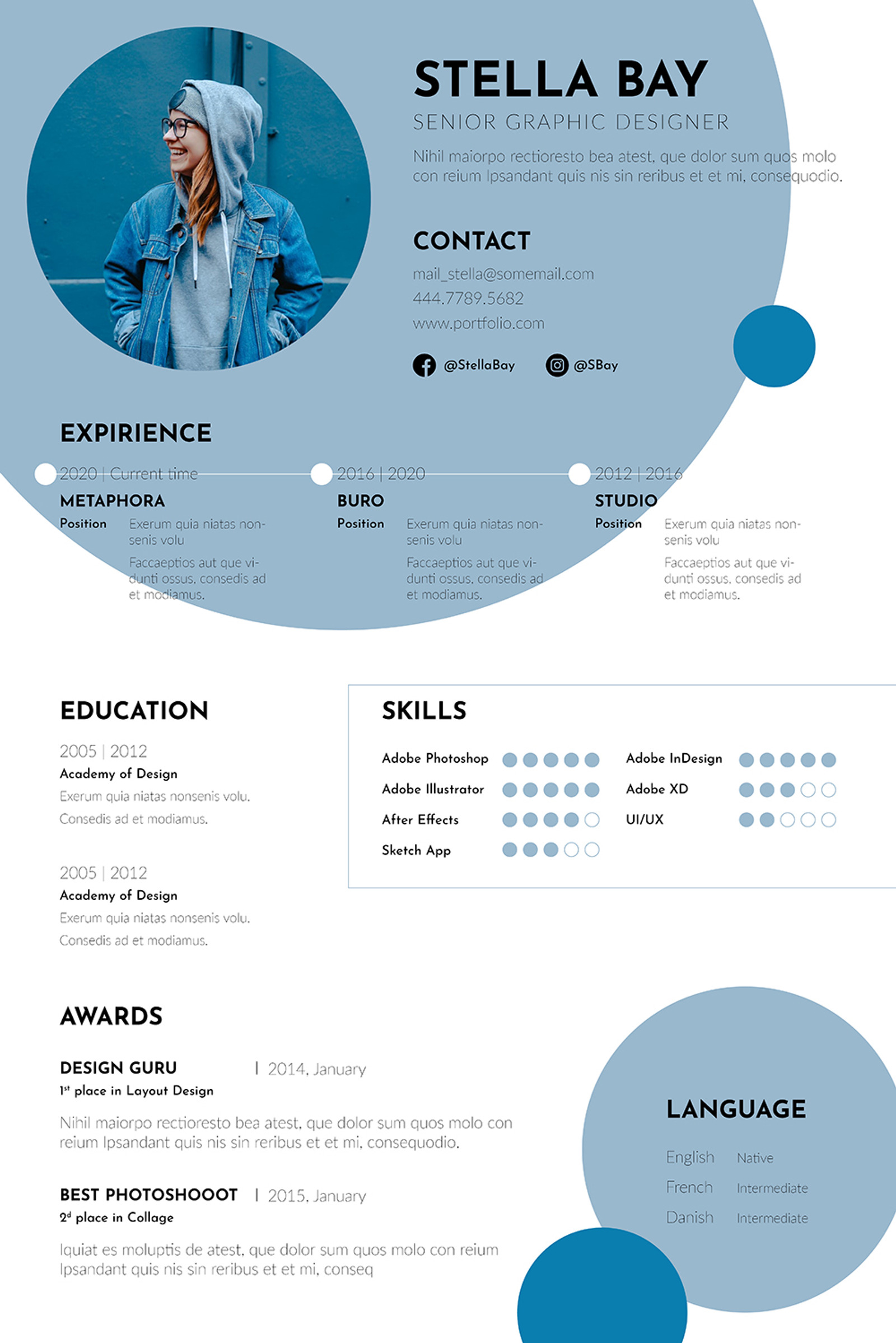 InDesign CV Resume Template #157600 - TemplateMonster