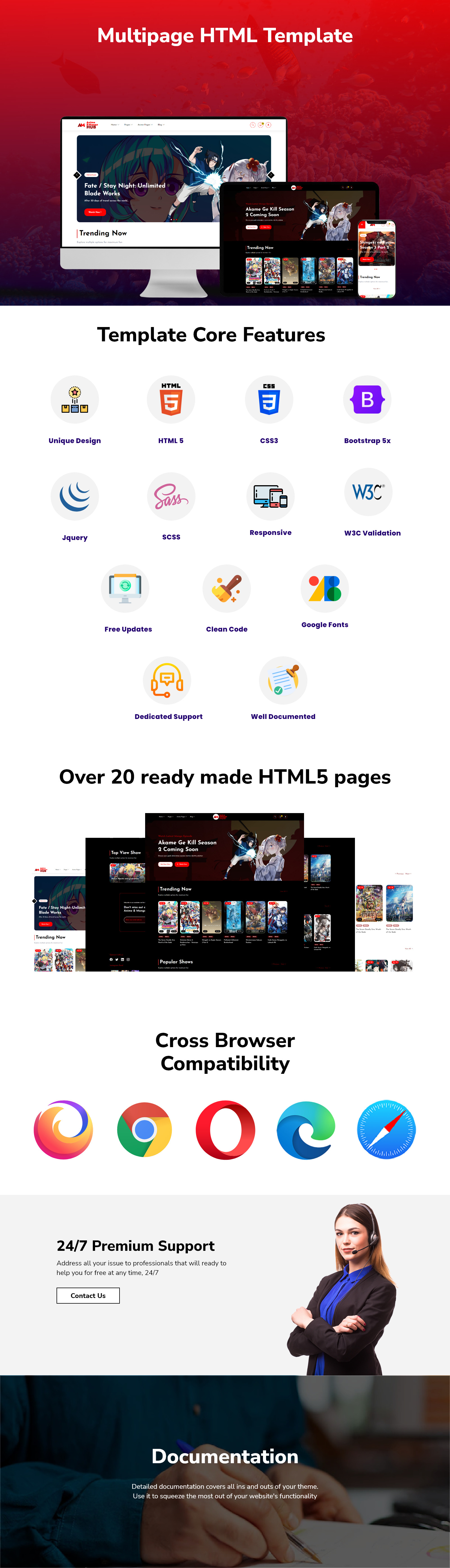 Anime&MangaHub Anime and Manga Online HTML5 Website Template