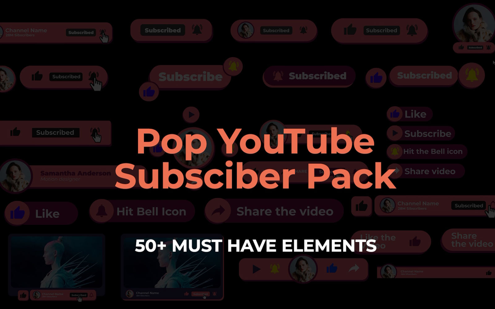 Pop Youtube Subscriber Pack Afetr Effects Template Pop Youtube Subscriber Pack Afetr Effects Template