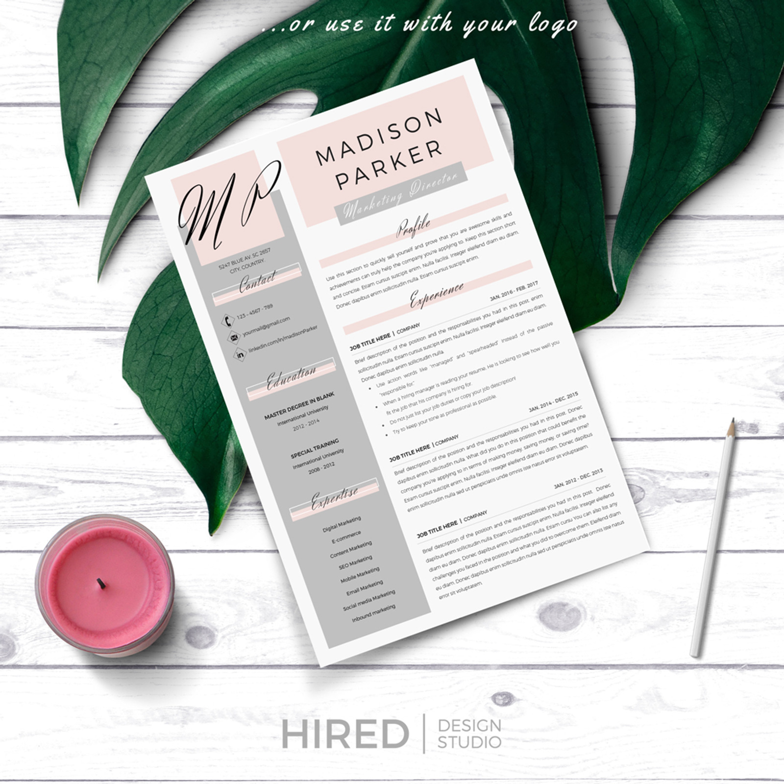 MADISON - Creative Resume Template for MS Word & Pages. Resume Design ...