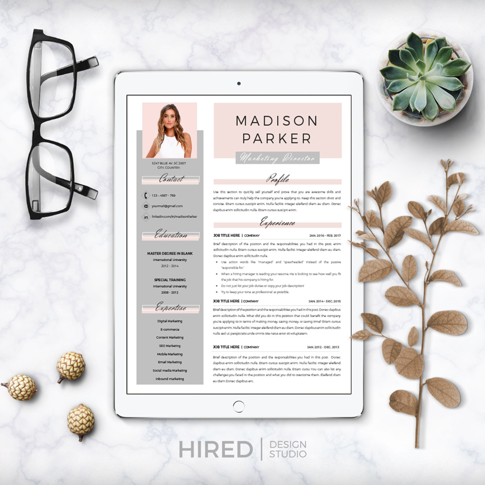 MADISON - Creative Resume Template for MS Word & Pages. Resume Design ...