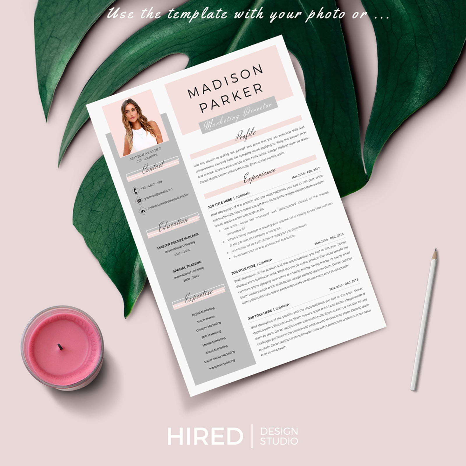 MADISON - Creative Resume Template for MS Word & Pages. Resume Design ...