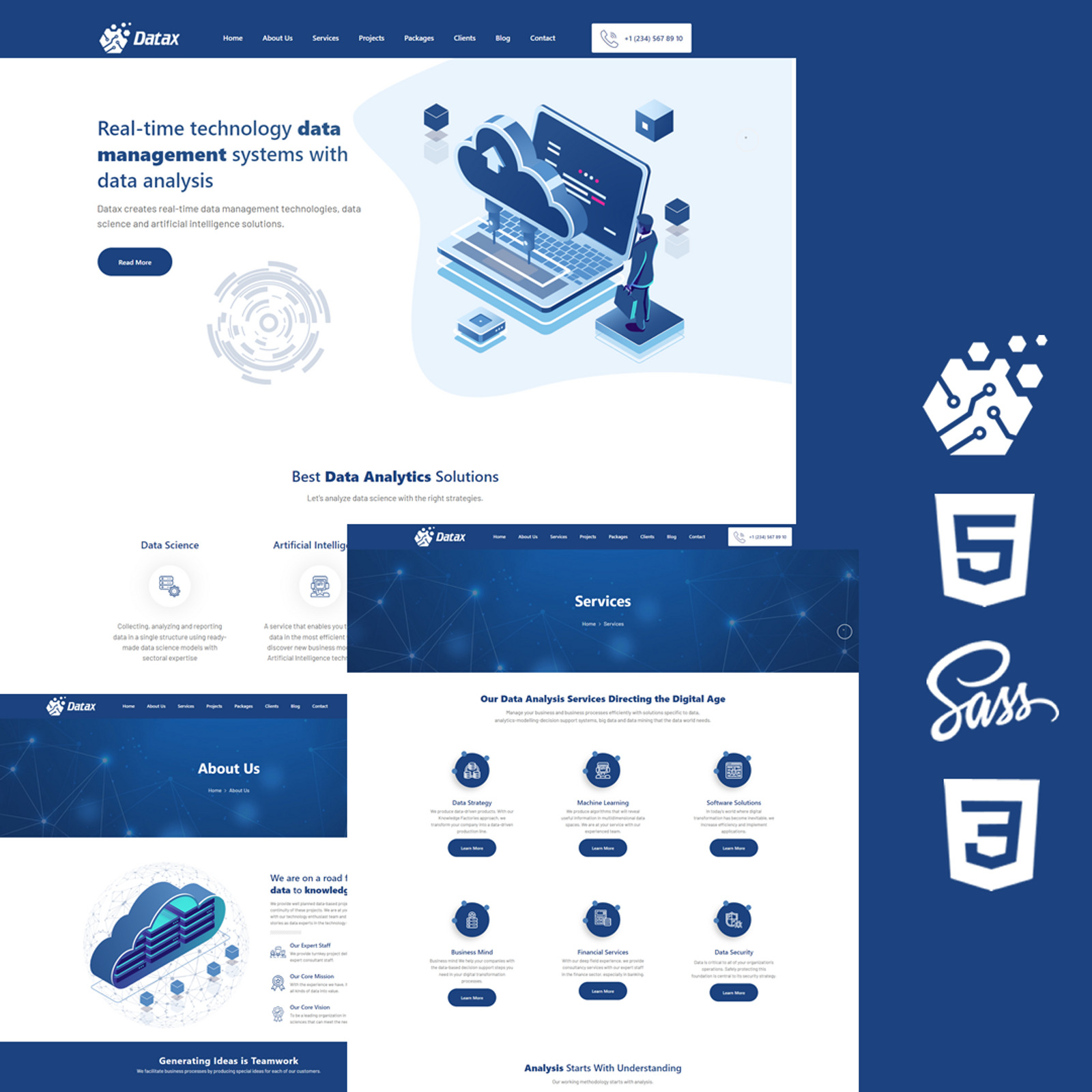 Datax - Data Science & Machine Learning Html5 Css3 Theme Website Template