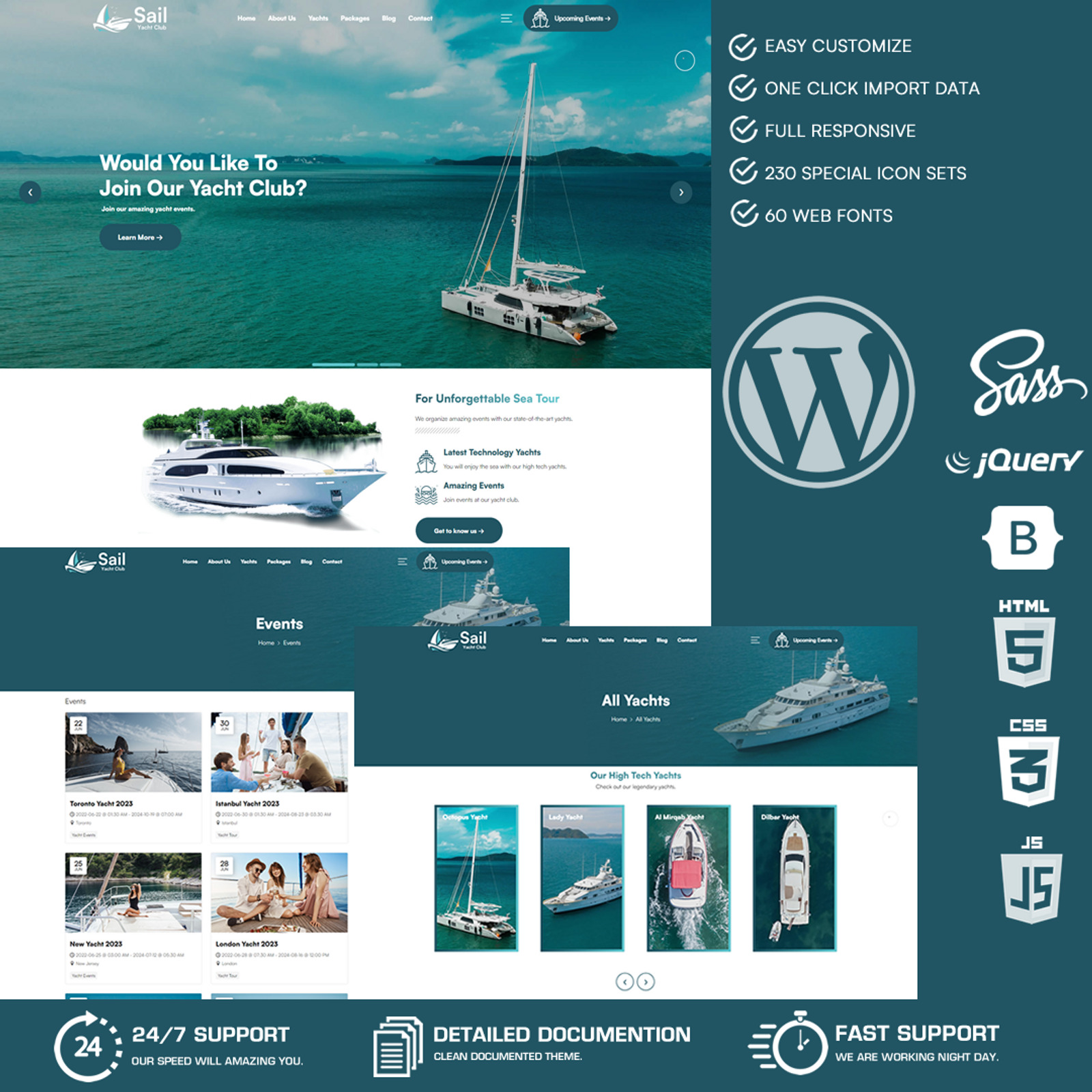 Sail Yacht Club WordPress Theme 267370 TemplateMonster