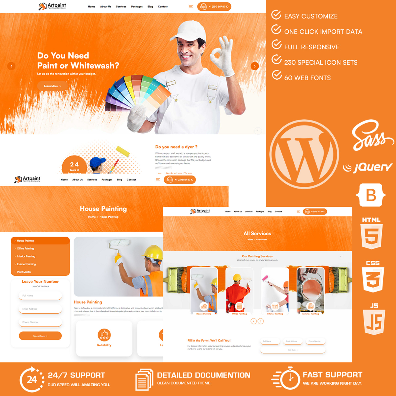 Artpaint Painting Company WordPress Theme TemplateMonster
