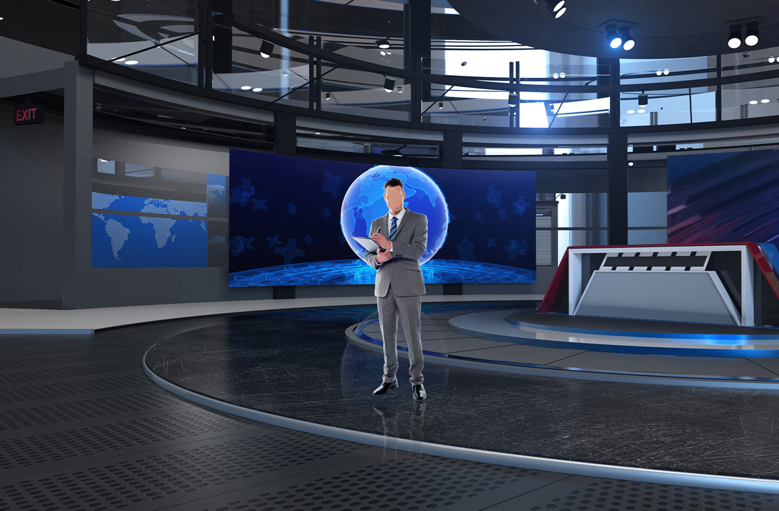 Virtual Studio Set 680 Camera 02 Stock Motion Graphics