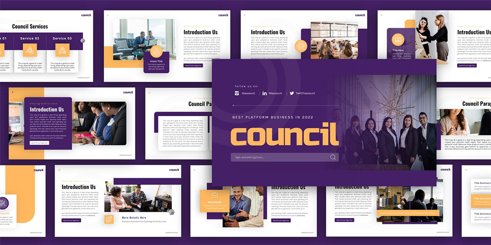 Council Business Multipurpose PowerPoint Presentation Template