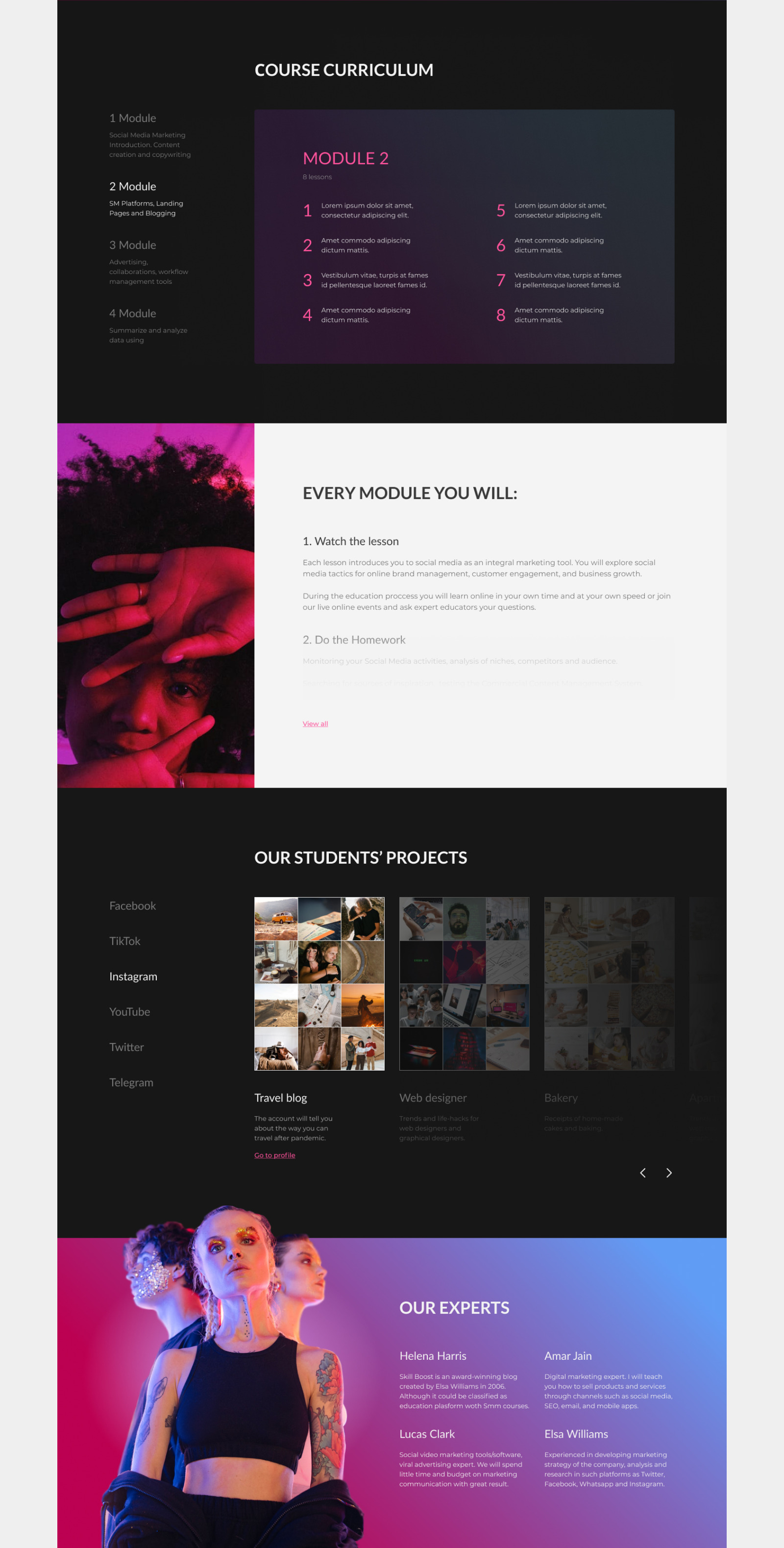 Skill Boost – Social Media Marketing and Career Online Education UI/UX ...