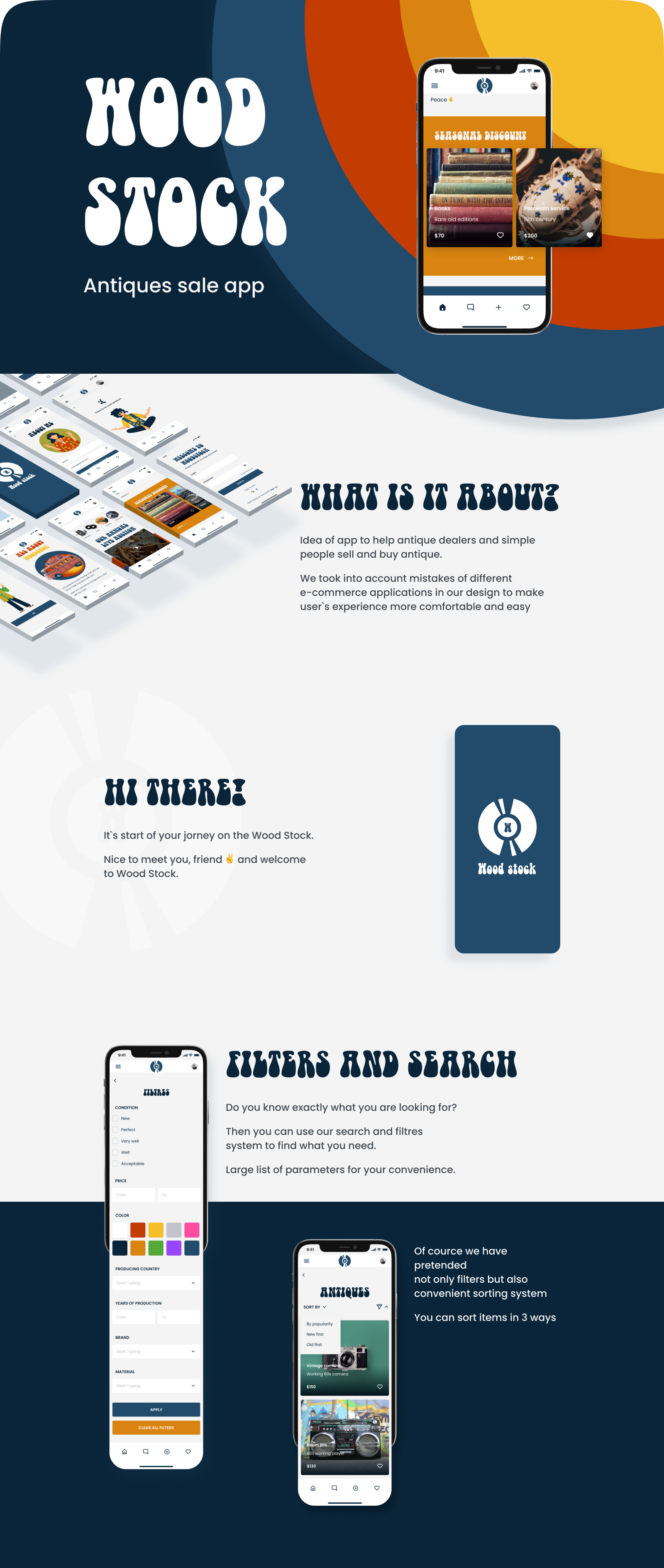 Wood Stock — Retro-styled e-Commerce Mobile App UI/UX Template
