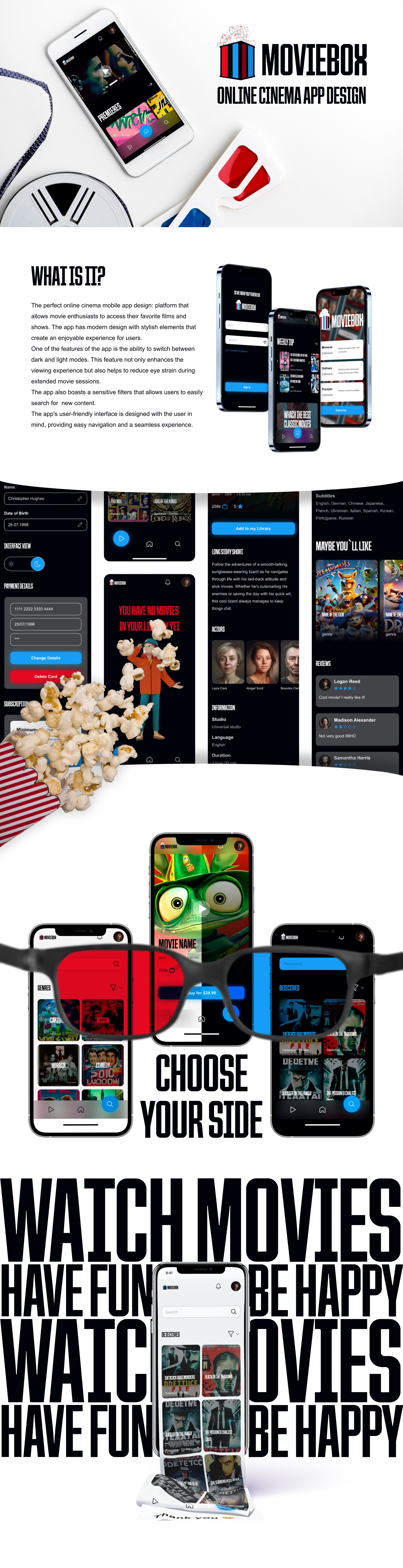 MovieBox — Online cinema Mobile App Design Template