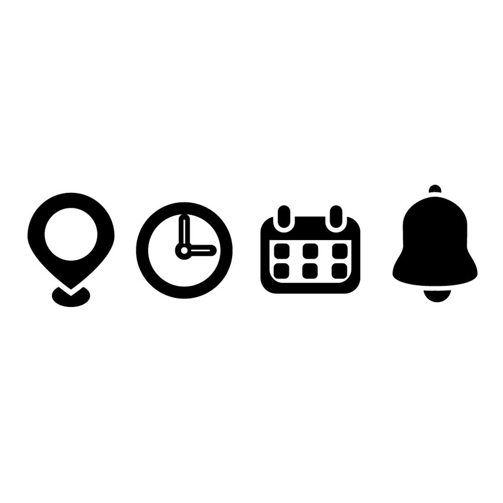 Location, Time, Calendar & Notification Icon Set - My Blog